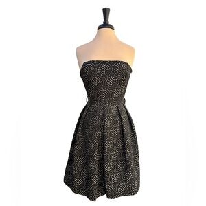 Zara Black and White Strapless tulip Dress